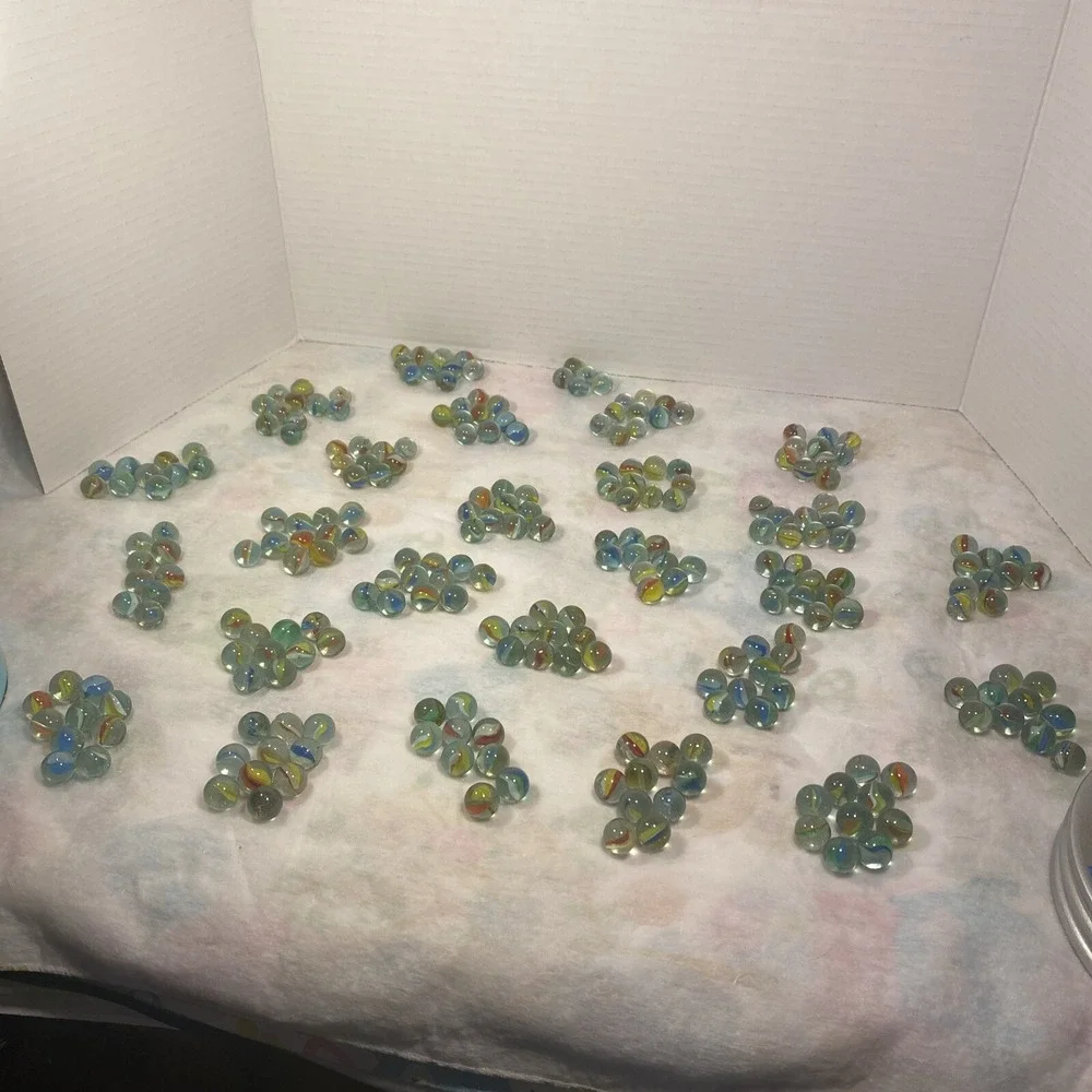 Vintage Marbles Glass Cat Eye Swirled Multi Colored Marble Cats Eyes Lot Of 250+